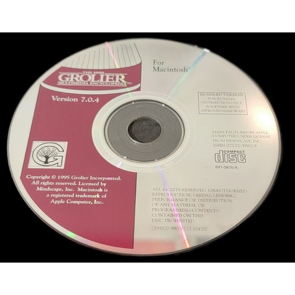 The 1995 Grolier Multimedia Encyclopedia Version 7.0.4 for Macintosh CD-ROM‎